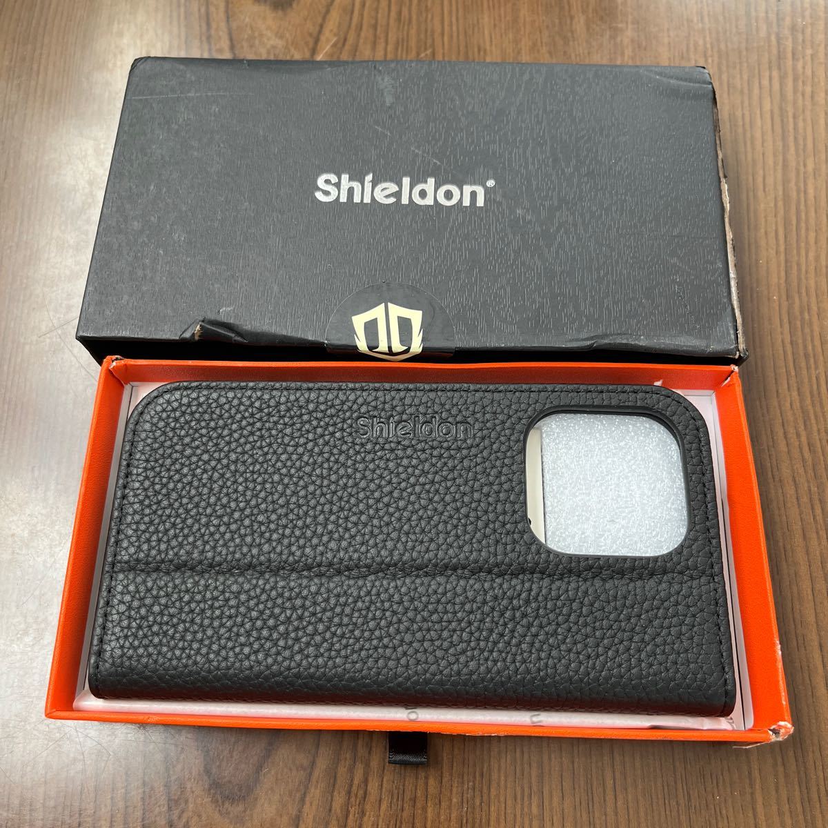 601p0610☆ SHIELDON iPhone14 Pro ケース 手帳型 本革レザー アイホン14プロ ケース 衝撃吸収 全面保護 カード収納 _画像1