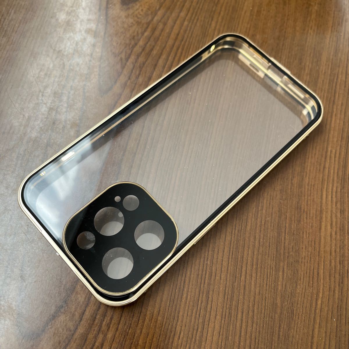 601p2401☆ 【ロック機能付き・自動ポップアップボタン】 iPhone15 Pro Max 用 ケース クリア 【両面強化ガラス】 9H硬度 