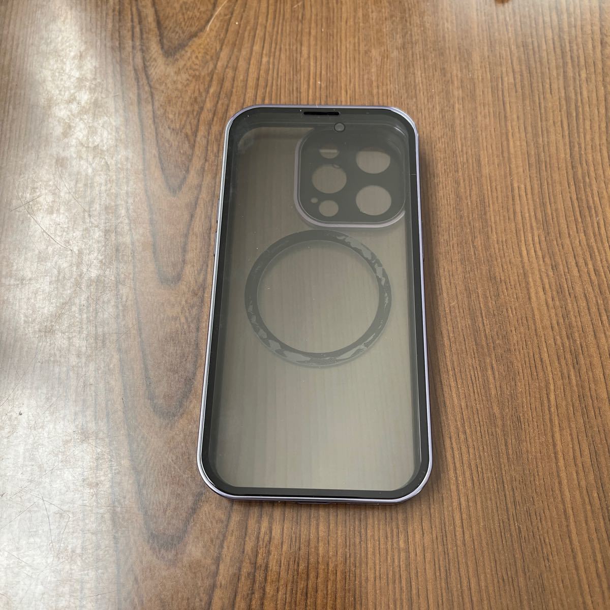601p2411☆ iPhone14 Pro 用 ケース 【ロック付き】【ストラップホール付き】一体型レンズ保護 両面9H強化ガラス iPhone14プロケース