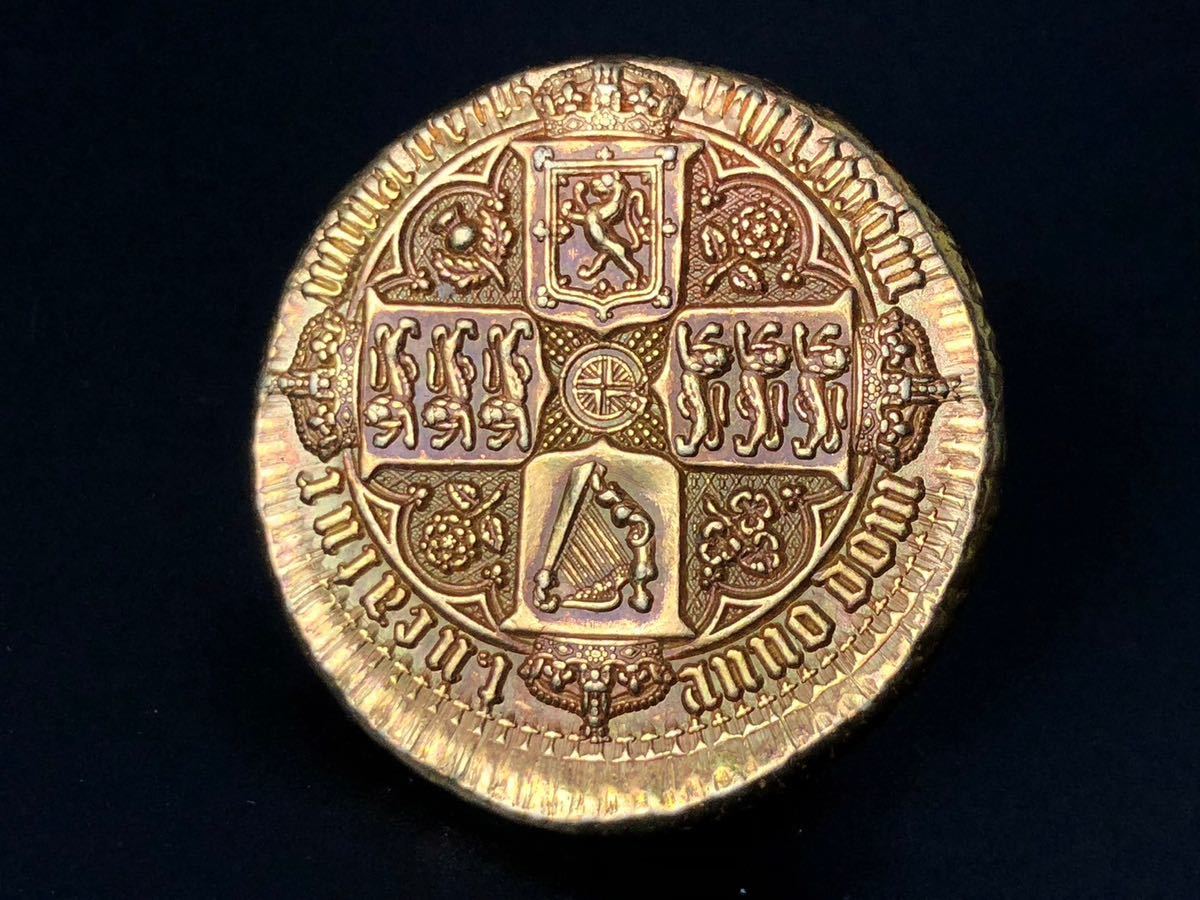 外洋 塗金 金幣 金餅 硬貨 コレクション 直径約4.2cm 厚さ約0.4cm 重さは約43.6g_画像2
