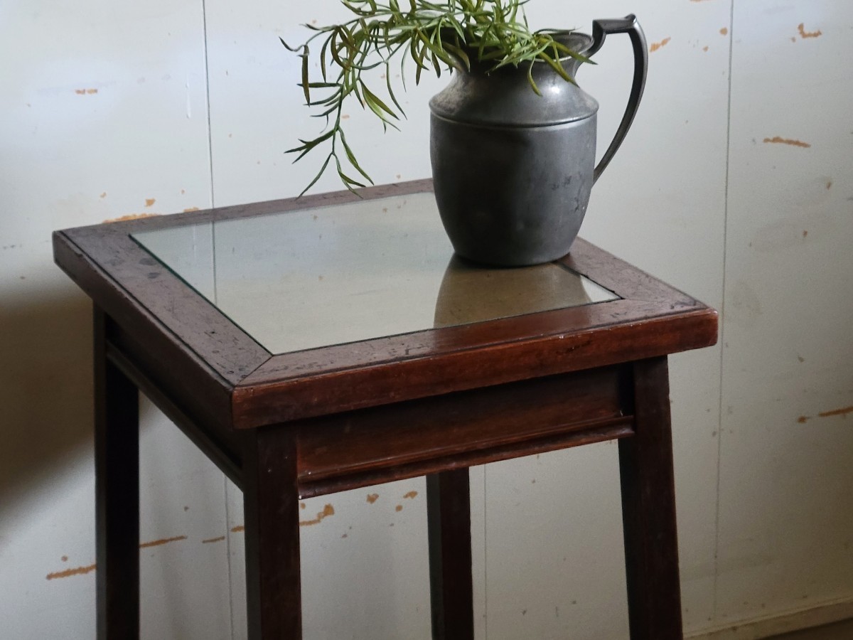 ヴィンテージ サイドテーブル 花台 カフェテーブル 木台 古家具　テーブル カフェテーブル　無垢材 インテリア ディスプレイ_画像4