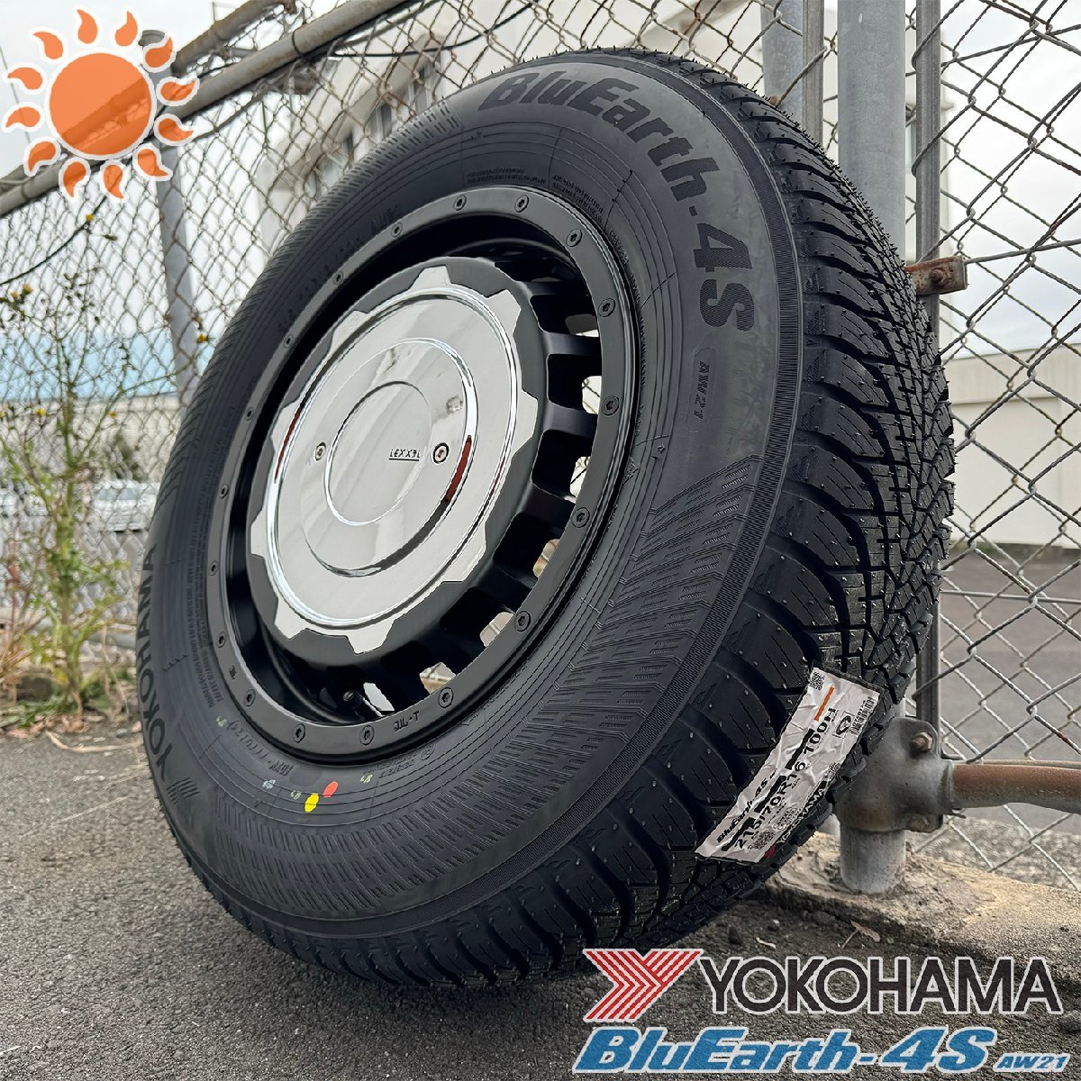 ジムニー シエラ JB74W タイヤホイール 4本セット 1台分 16インチ LEXXEL SwaGGer YOKOHAMA BluEarth 4S 215/70R16 オールシーズンタイヤ_画像6