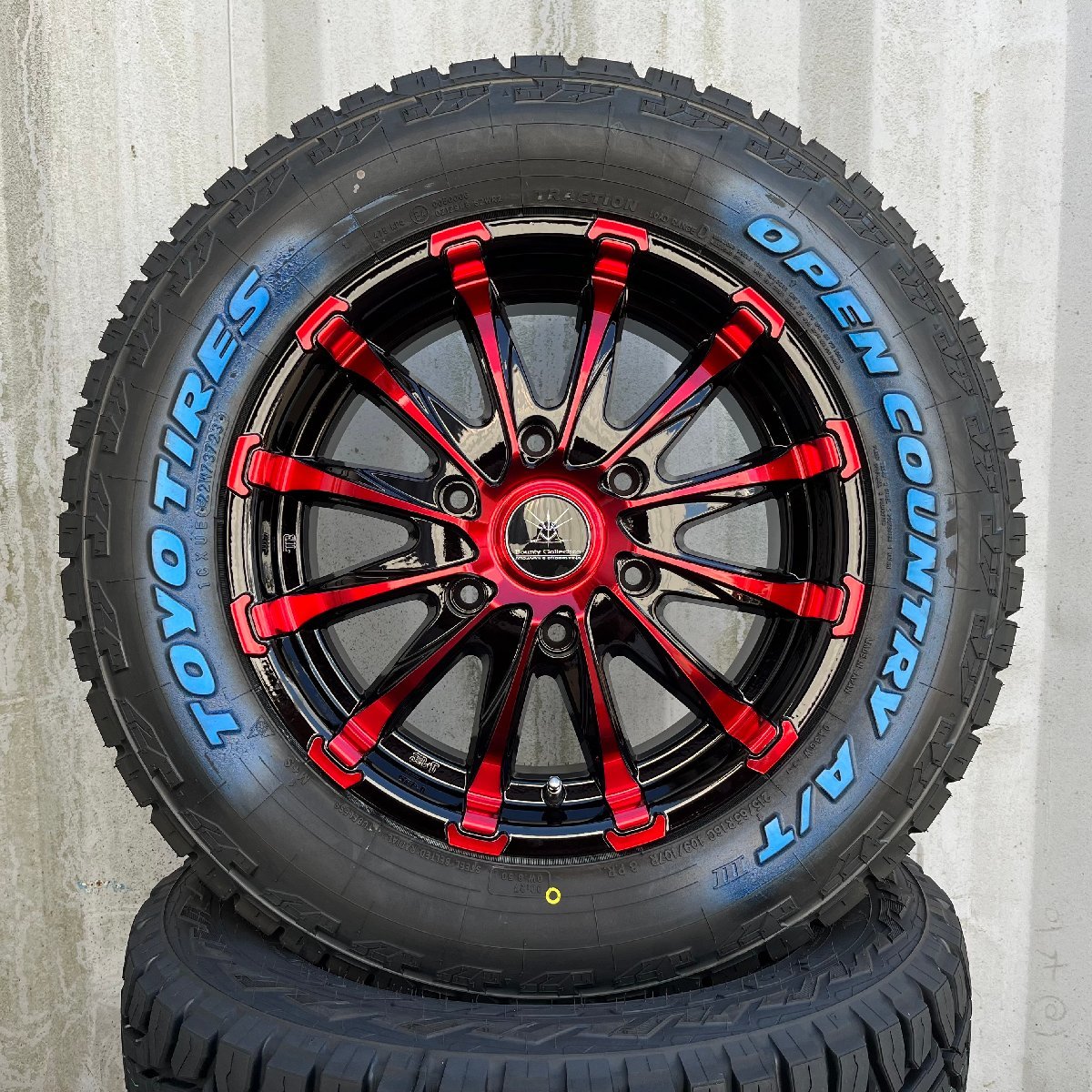 車検対応 ハイエース レジアスエース 16インチ タイヤホイールセット BD12 TOYO オープンカントリー AT 215/65R16 1台分 ホワイトレター_画像2