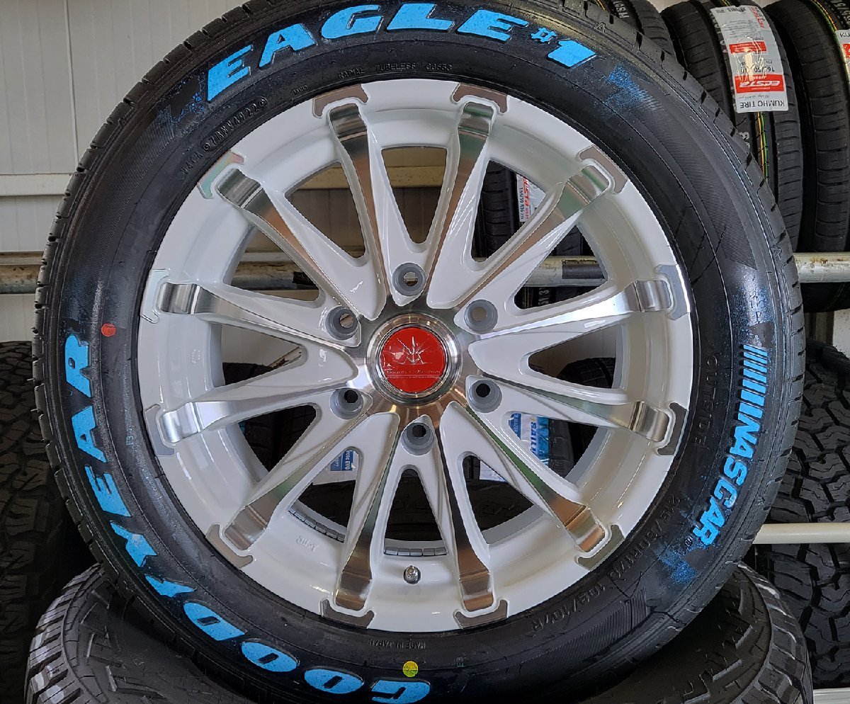 ハイエース200系 ホイールセット 新品4本セット 215/60R17 グッドイヤー ナスカー ホワイトレター BD12 17インチ_画像1