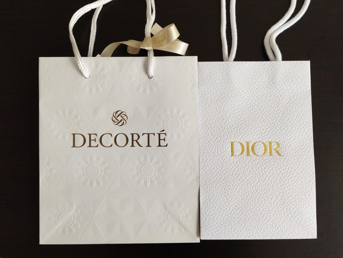 ディオール コスメデコルテ ショッパーバッグ 2枚セット Dior DECORTE 紙袋 手提げ袋 ギフトラッピング