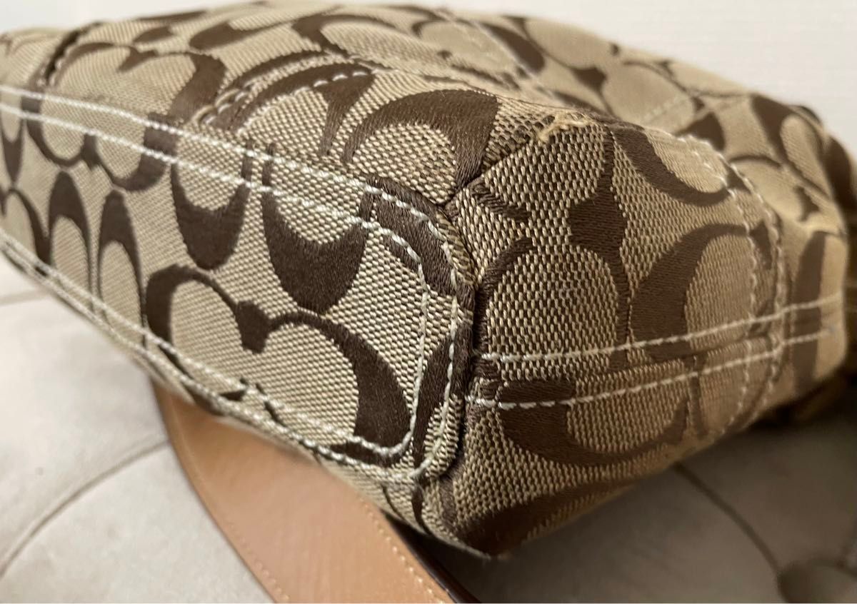 美品 Coachコーチショルダーバッグハンドバッグブラウン 美品 Coachコーチショルダーバッグハンドバッグブラウン