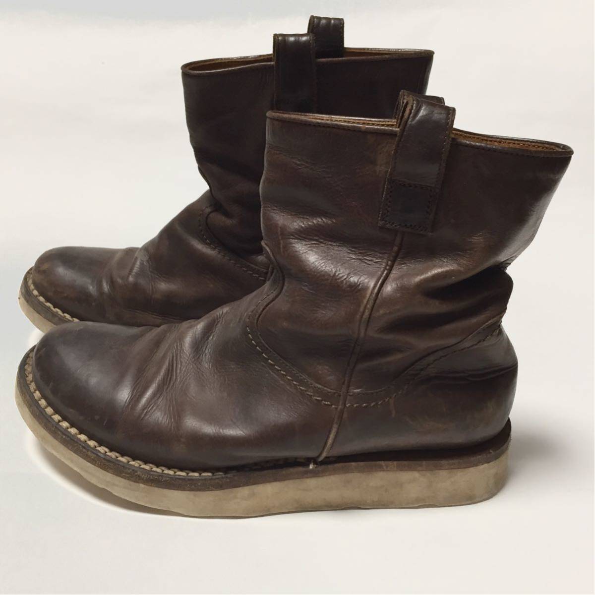*NONNATIVE* Italy made leather pekos boots Brown Nonnative 24cm rank tea color MORFLEX VIBRAM Vibram sole boots ITALY