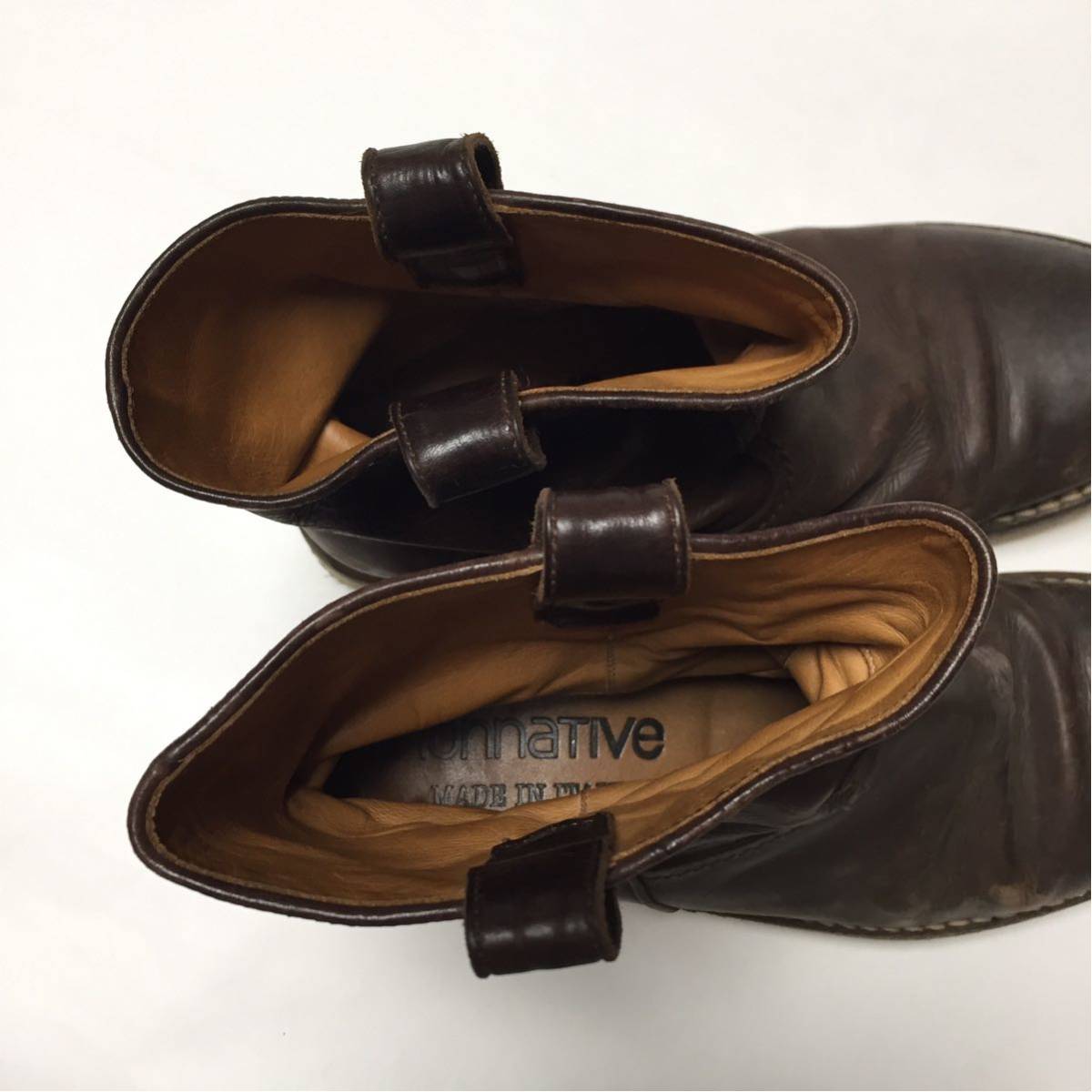 *NONNATIVE* Italy made leather pekos boots Brown Nonnative 24cm rank tea color MORFLEX VIBRAM Vibram sole boots ITALY