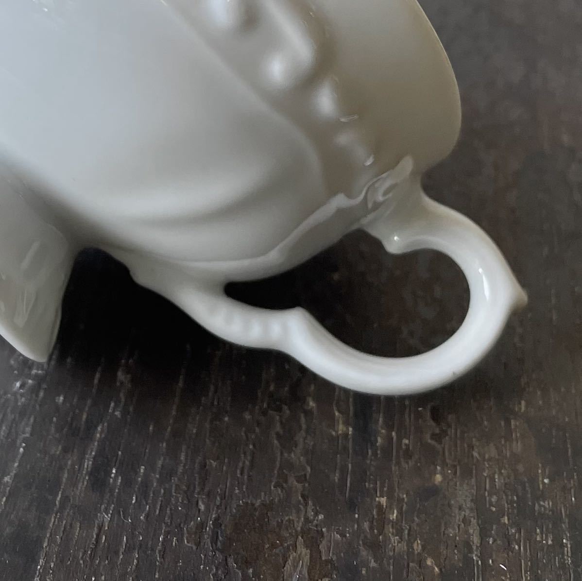 5個set レトロデコ ティーカップ デッドストック 白磁 陶器　検: マグカップ コーヒー 珈琲 フラワーベース 花材 ビンテージ アンティーク_画像4