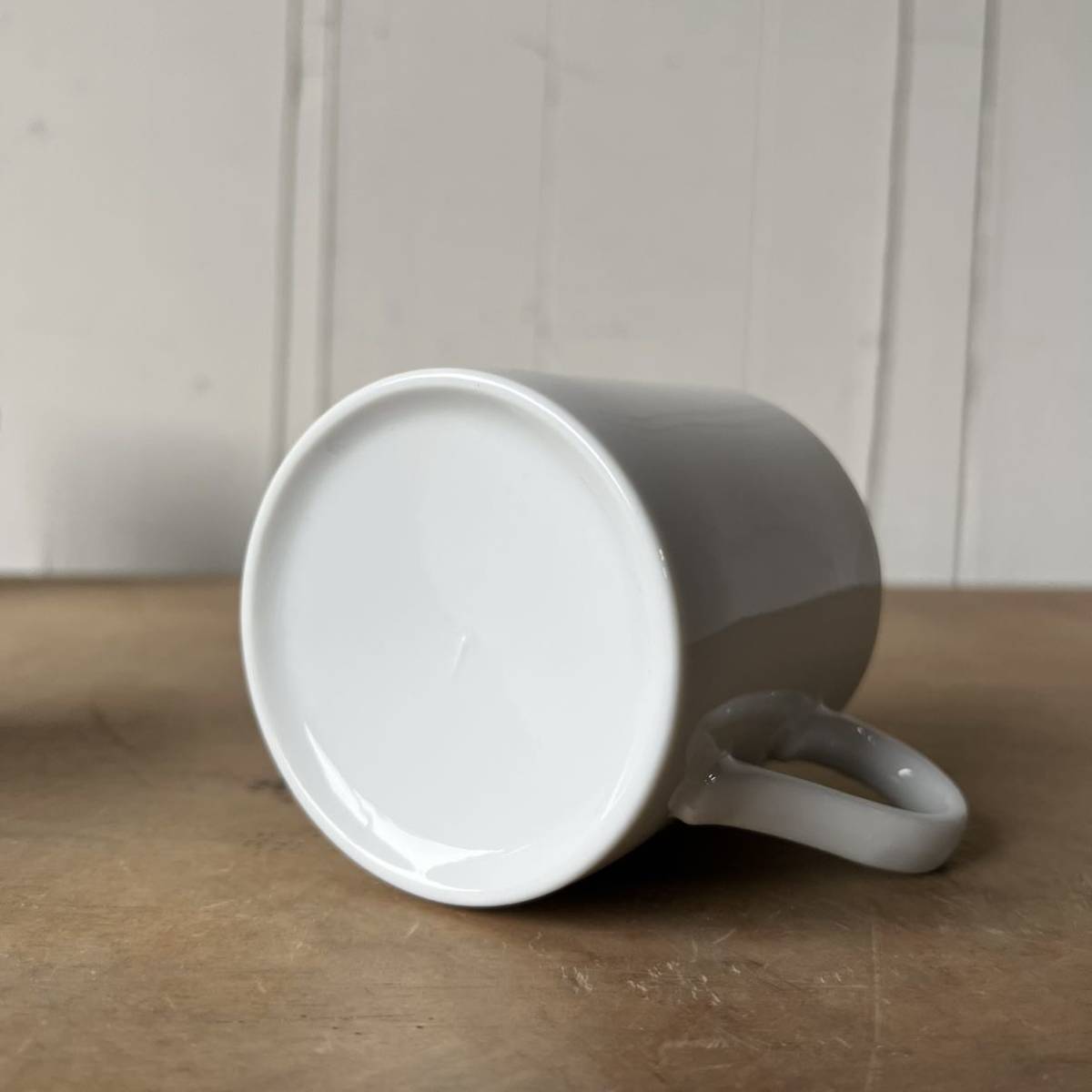 2個set 240ml 古いどシンプル白磁 マグカップ デットストック 陶器　検: コーヒー ティーカップ カフェ レトロ ビンテージ アンティーク_画像5