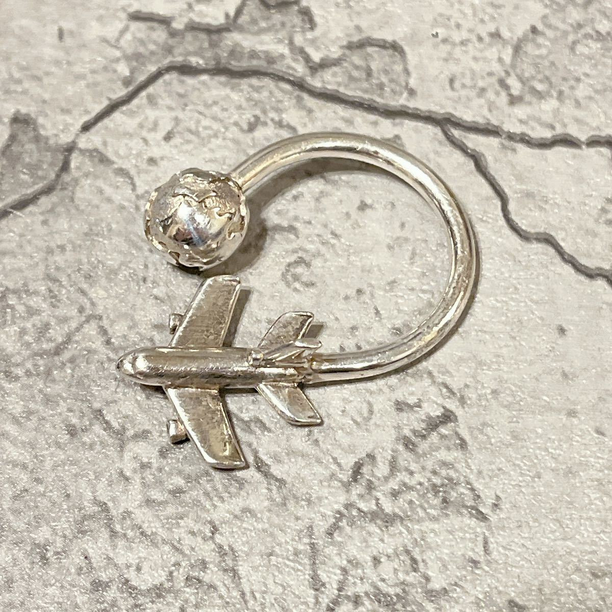  редкий прекрасный товар Tiffany путешествие узор самолет земля кольцо для ключей серебряный 