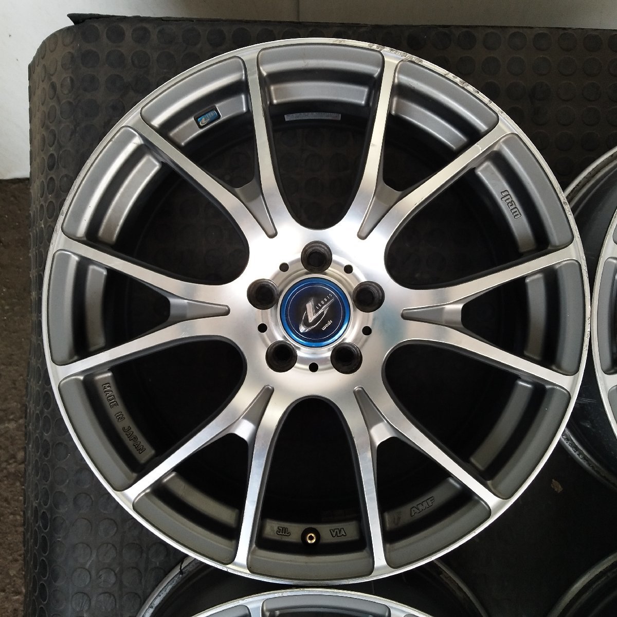 管理番号：S12-111【4本価格】【17x7J 5x100 ET+47 ハブ73】weds LEONIS・軽量・プリウス インプレッサ等・適格請求書発行可能_画像6