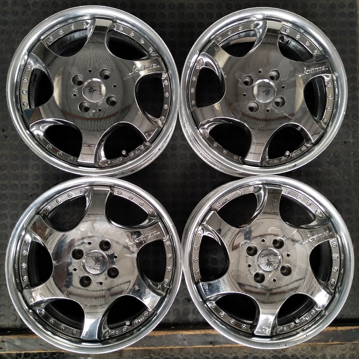 管理番号：S9-57【4本価格】【16×5.5J 4×100 ET+45 ハブ73】weds kranze・ワゴンR N-BOX タント等・店頭直接引取可能・下取り可能の画像1