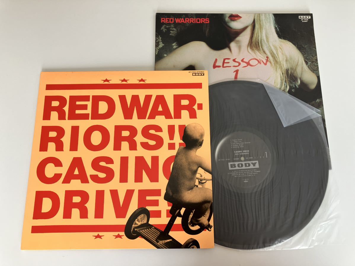 【盤美品】RED WARRIORS / CASINO DRIVE LP AF7455 レッド・ウォリアーズ87年2nd,LESSON 1ジャケットのみ付,DIAMOND YUKAI,木暮Shake武彦_画像1