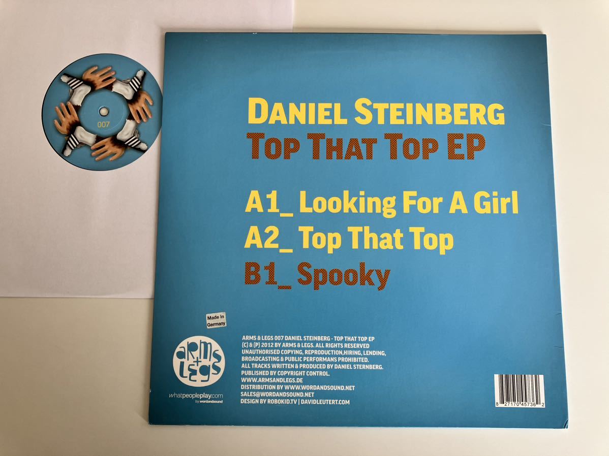 Daniel Steinberg / Top That Top EP ARMS&LEGS007 GERMANY 2012年盤,ダニエル・スタインバーグ,JAZZY ELECTRO,TECH HOUSE,美品良好品_画像2