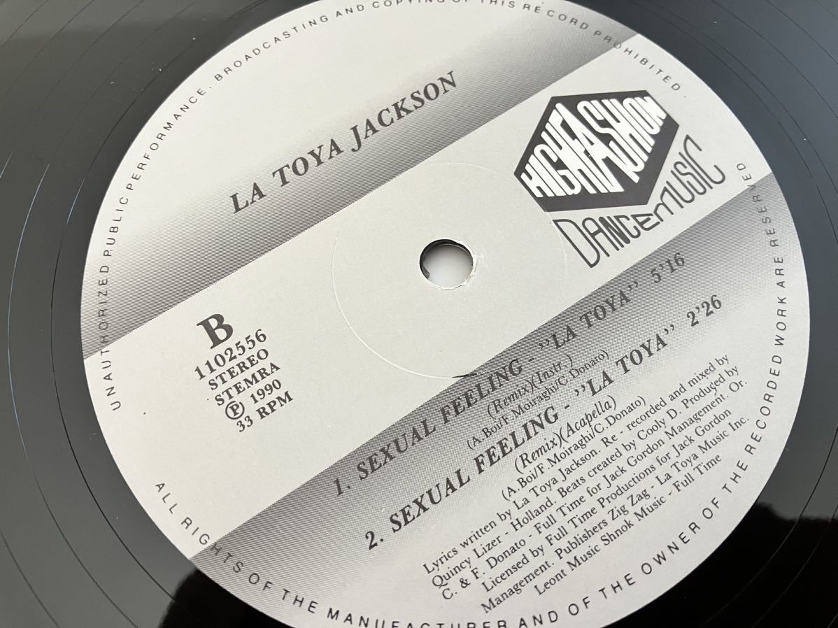 Latoya Jackson/ Sexual Feeling-LA TOYA REMIX(Remix,Radio,Inst,Acapella)90年12inch HIGH FASHION MUSIC 1102556 ラトーヤ・ジャクソンの画像6