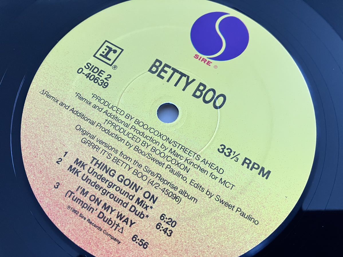 BETTY BOO / Thing Goin' On/I'm Own My Way 6Tra12inch SIRE US 940639-0 92年盤,ベティ・ブー,GRRR! IT'S BETTY BOO,POP RAP,HIP HOUSE,_画像6