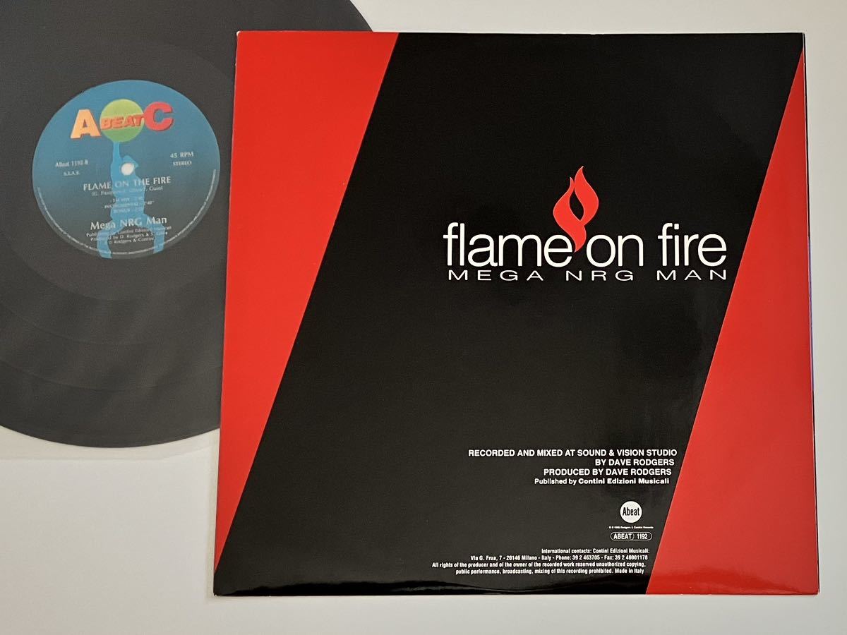 【伊Ori】Mega NRG Man / Flame On Fire(Extended,FM Mix,Inst,Bonus) 12inch ABEATC ITALY Abeat1192 95年Hi-NRG,EUROBEAT,Dave Rodgers,の画像2