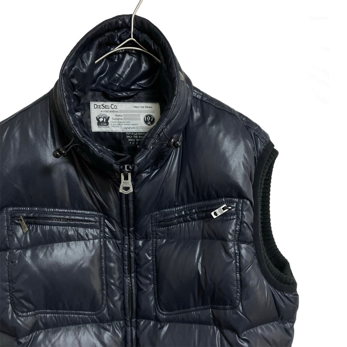 DIESEL ディーゼル ダウンベスト 黒 L ナイロン Teflon加工 0424 DIESEL ディーゼル ダウンベスト 黒 L ナイロン Teflon加工 0424