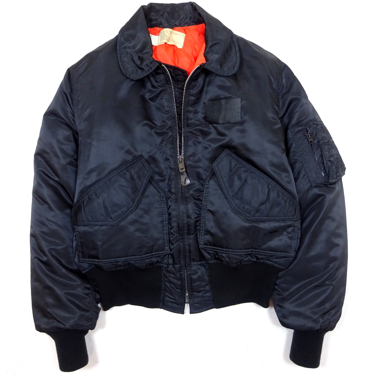 美品 80-90s CORINTH MFG MA-2 FLIGHT JACKET コリンス MA-2 フライトジャケット Lサイズ ブラック CWU-45P_画像1