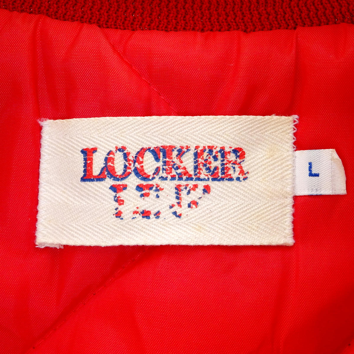 米国製 90s 49ers サンフランシスコ フォーティナイナーズ Locker Line製 ナイロンスタジャン 中綿入り Lサイズ MADE IN USA_画像4