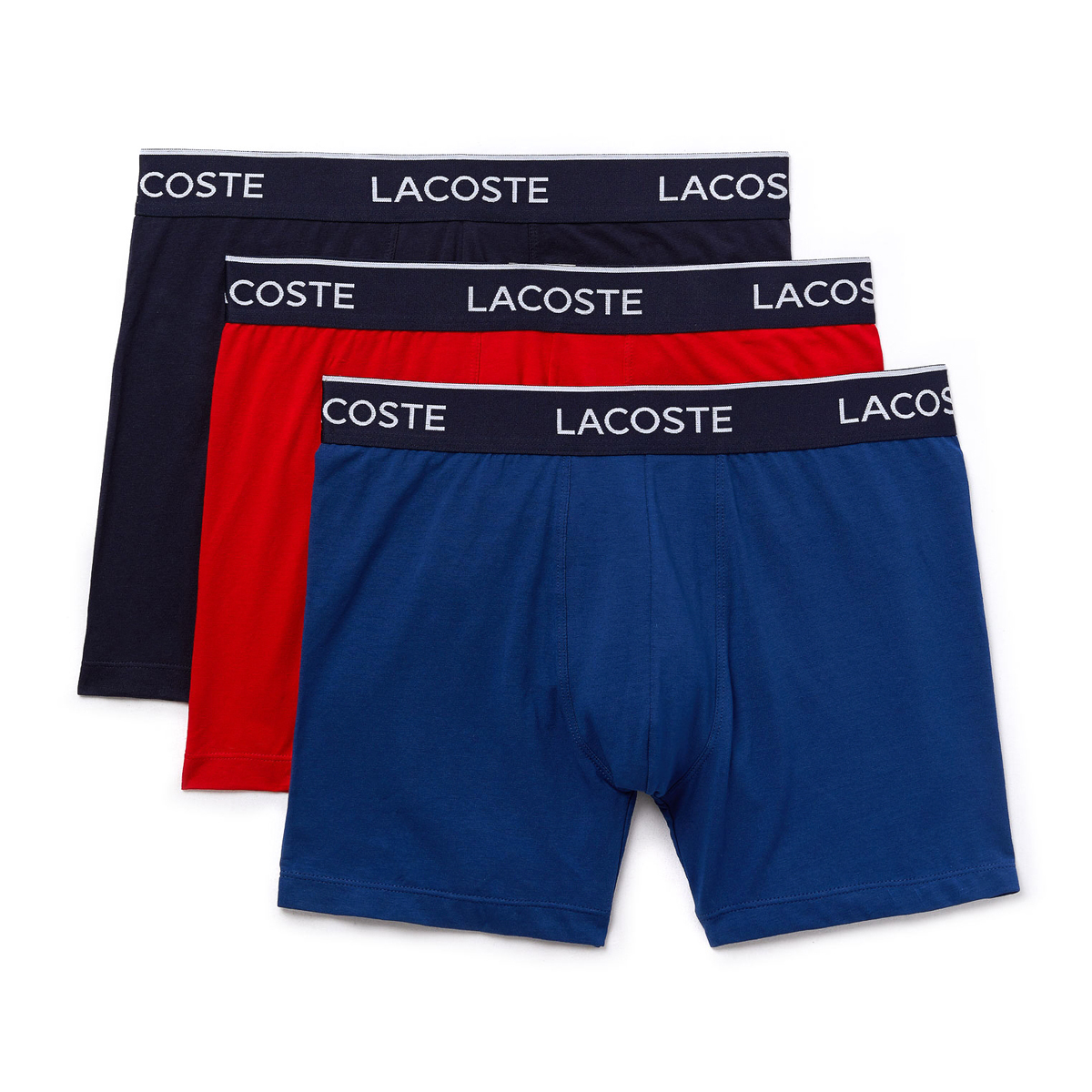 【海外L：日本XLサイズ】 LACOSTE ラコステ ミドル丈 ボクサーパンツ 無地 3枚組 コットン 綿 6H3420-W64 吸水性 通気性 メンズ 男性