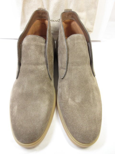 HH 未使用品 【サントーニ Santoni】 スエードレザー ブーツ 紳士靴 (メンズ) size8.5 グレージュ系 ■18MZA4404■の画像2