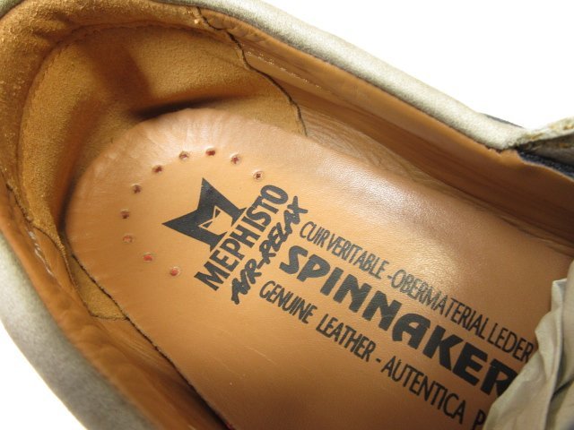 【MEPHISTO メフィスト】 SPINNAKER デッキシューズ ヌバックレザー 紳士靴 (メンズ) EUR6 ネイビー×グレー バイカラー ●18MZA4294●_画像10