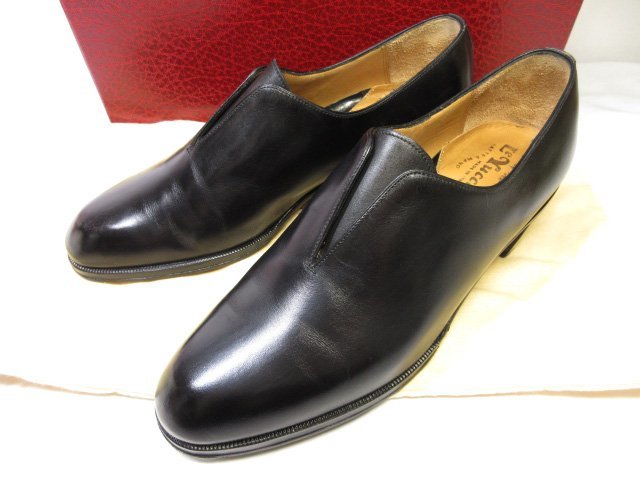 超美品 【エンツォボナフェ レユッカス Enzo Bonafe Le Yuccaｓ】 ハイヒール スリッポン 靴 (メンズ) size39.5 ブラック ■15HT2319■