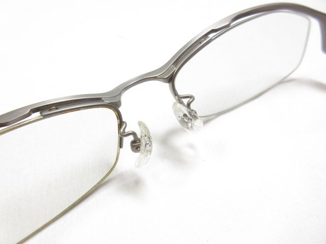 HH 【フォーナインズ 999.9】 Titanium ブロー型 度入り メガネ 眼鏡 サングラス (メンズ) 55□18 133 メタルシルバー系 S-90T ■7ME6274■の画像8