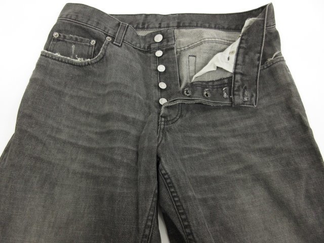 HH 【ヘルムートラング HELMUT LANG】 FADED BLACK DENIM 本人期 コットン ダメージ加工 デニム ジーンズ (メンズ)size32 グレー■28MP9989_画像7