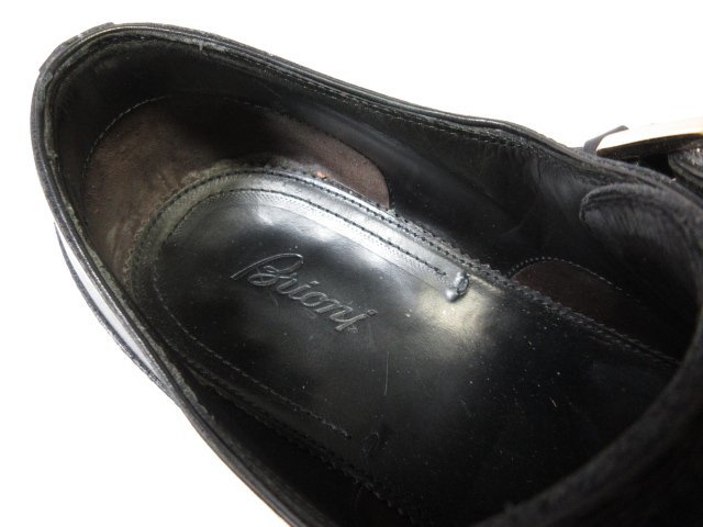 【ブリオーニ Brioni】 パンチドキャップトゥ ダブルモンクストラップシューズ 紳士靴 (メンズ) EU8 ブラック ■18MZA4520■_画像9