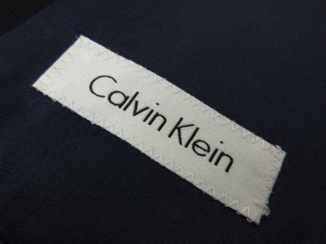 HH【Calvin Klein カルバンクライン】 ウール素材 シングル3ボタン 紺無地 スーツ (メンズ) size36R ネイビー系 ■27RMS7566_画像8