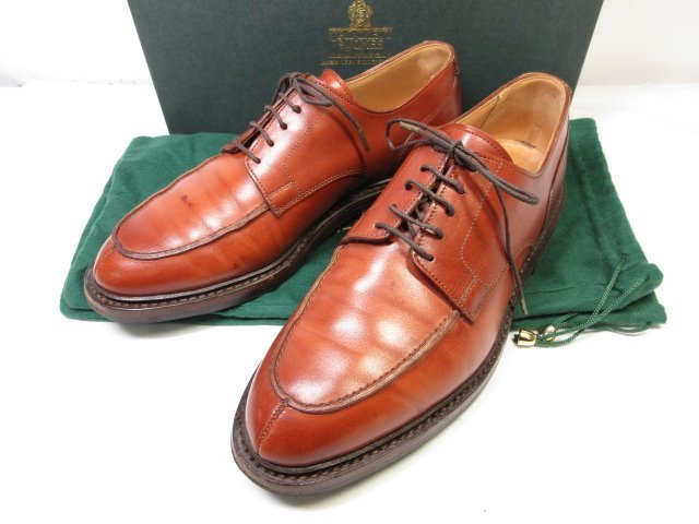 【クロケット＆ジョーンズ CROCKETT&JONES】 DURHAM Uチップ 外羽根 ドレスシューズ 紳士靴 (メンズ) size6E チェスナット ■18MZA4552■