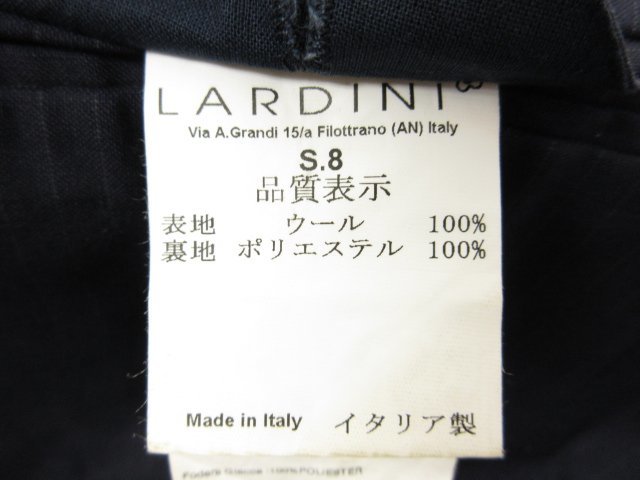 HH訳あり【LARDINI ラルディーニ】 シングル3ボタン段返り 濃紺 スーツ (メンズ) size46REG ネイビー系 ストライプ 伊製 JI801AQ 27RMS7593_画像10