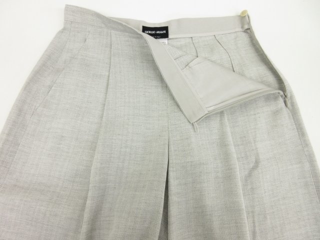  super-beauty goods [joru geo Armani ] black tag rayon tuck short pants 2SHPB012 T0346 ( lady's ) size36 light gray #5LP2353#