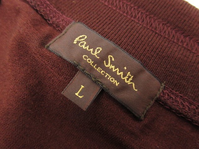 未使用【ポールスミスコレクション Paul Smith COLLECTION】ハイゲージ Vネック長袖ニット (メンズ) sizeL ボルドー MK294303 ■29MN4860■_画像3