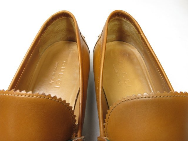 HH [ Gucci GUCCI] Sherry линия шланг bit Loafer bamboo Loafer джентльмен обувь ( мужской ) size7.5 оттенок коричневого #18MZA4578#