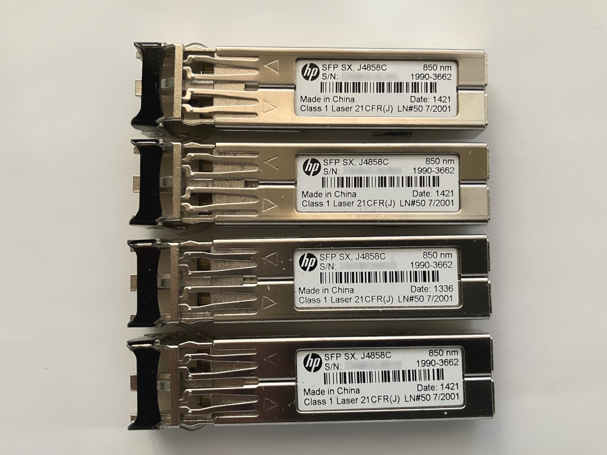 HP HPE 純正 SFP LC SX J4858C 4個セット ギガビット 中古_画像1