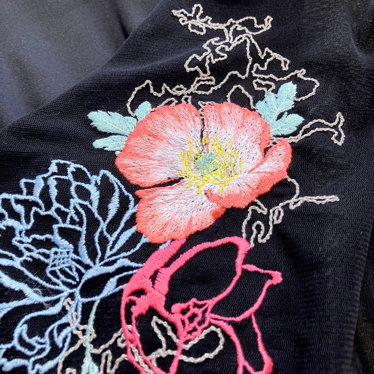 【極美品】ヴィヴィアンタム　チャイナドレス　花柄刺繍　ワンピース　パワーネット