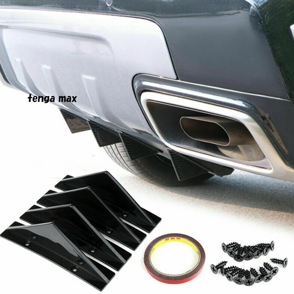  price adjustment rear bumper diffuser 4 piece set aero black equipment ornament parts custom universal non-genuin aero black E487