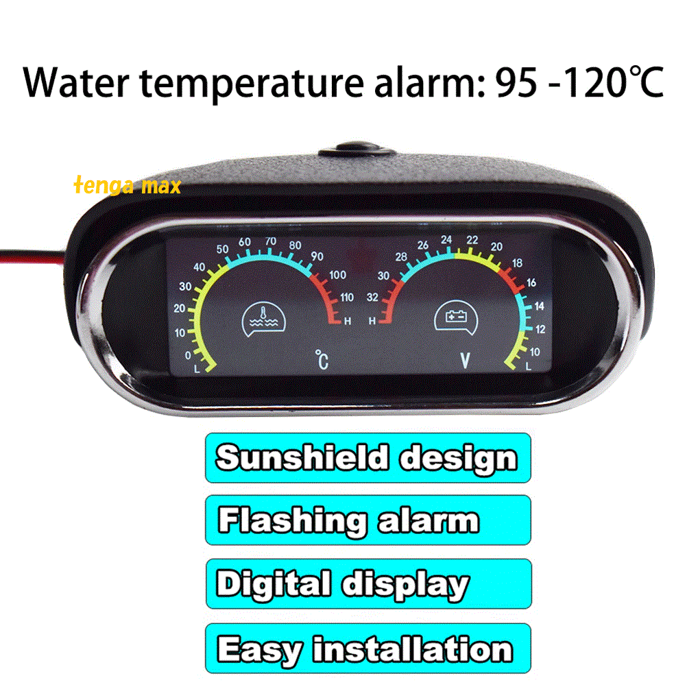 社外 ユニバーサル ▲ 2 in 1 デジタル 水平温度 センサー 水温センサー ▲ 10mm 1/8電圧 車 トラック 電圧計 12v 24v E894_画像4