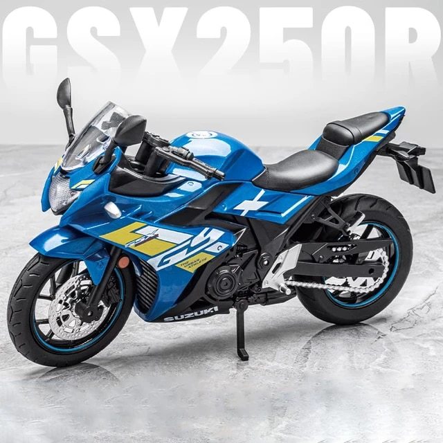 価格調整 完成品 バイク ミニカー 合金 1/12スケール SUZUKI GSX250R スズキ オートバイ 可動 ホワイト サウンド ライト G119の画像2