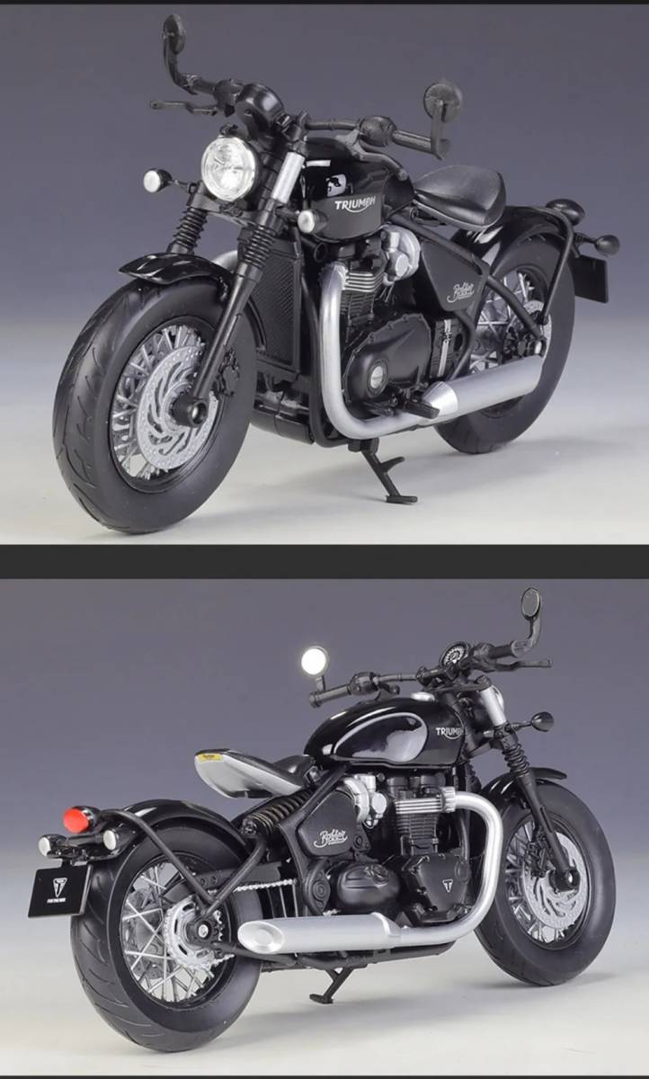 価格調整 2色 トライアンフ ミニカー ボニービルボバー ブラック 黒 ダイキャス バイク 1/12 完成品 合金モデル レッド 赤 模型 F209_画像3