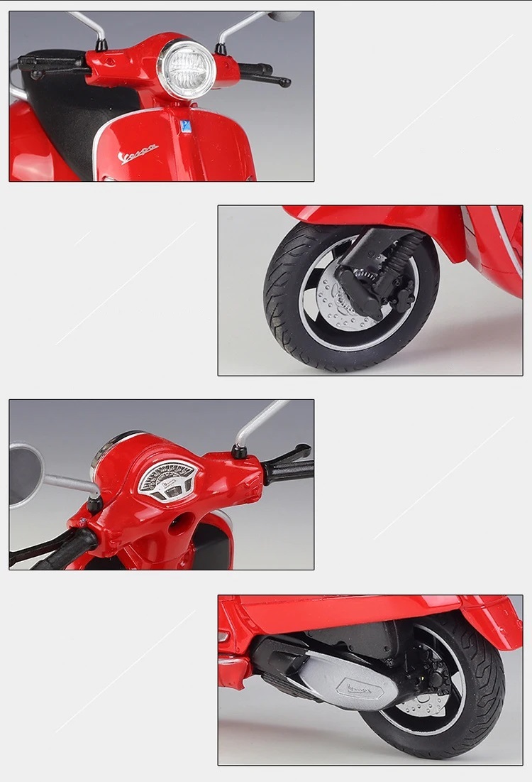 完成品 ■ 3色 バイク ミニカー 合金 1/12スケール 16.4cm ベスパ GTS スーパー 2020 ■ ミニチュア オートバイ 可動 自立式 G099_画像5
