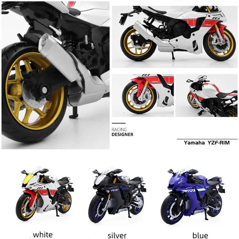 価格調整 3色 バイク ミニカー 合金 おもちゃ 1/12スケール ヤマハ YZF-R1M ミニチュア オートバイ ヤマハ レーシングバイク YAMAHA G60_画像3