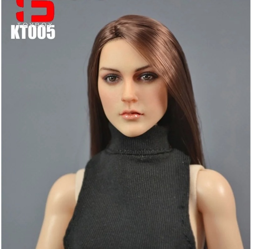 * 1/6 action figure all-purpose custom exchange head 1/6 woman foreign person beautiful person Brown long hair -* 12 PVC face figure G064