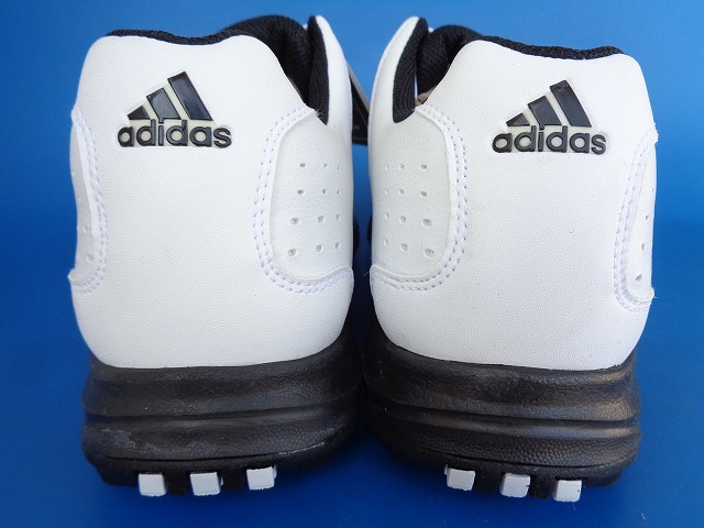 13323■新品 デッド 08年製 adidas GOLF BEACON WD アディダス ゴルフ シューズ 白 黒 レザー 25.5 cm US 8 スパイク_画像6