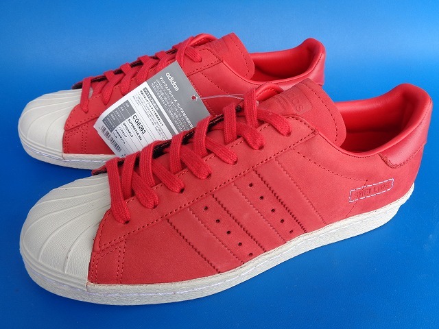 13410■新品 同様 美品 18年製 adidas superstar 80s アディダス スーパースター 赤 レッド 26.5 ビンテージ CG6263_画像1