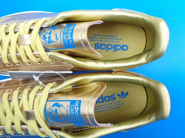 13420■新品 デッド adidas stansmith GOLD METALLIC アディダス スタンスミス ゴールド メタリック 顔つき 金 23.5 FW5364_画像9